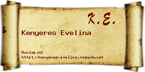 Kenyeres Evelina névjegykártya